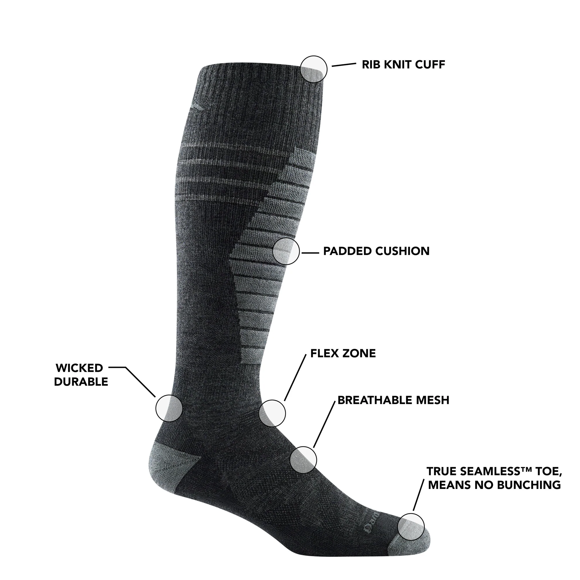 Men's Edge Over-the-Calf  Midweight Ski & Snowboard Sock-Last Chance - Image 4
