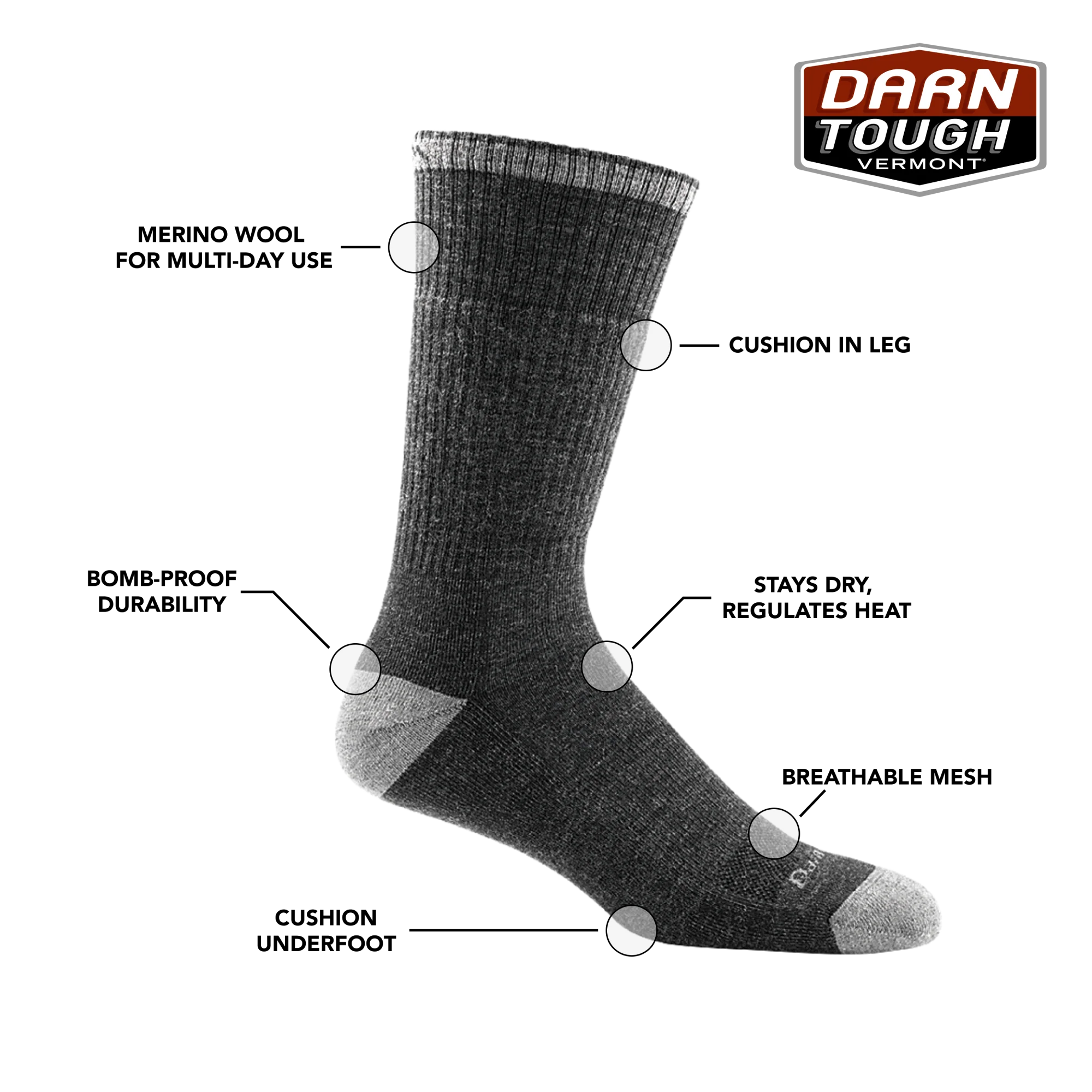 Men's John Henry Boot Midweight Work Socks - Image 3