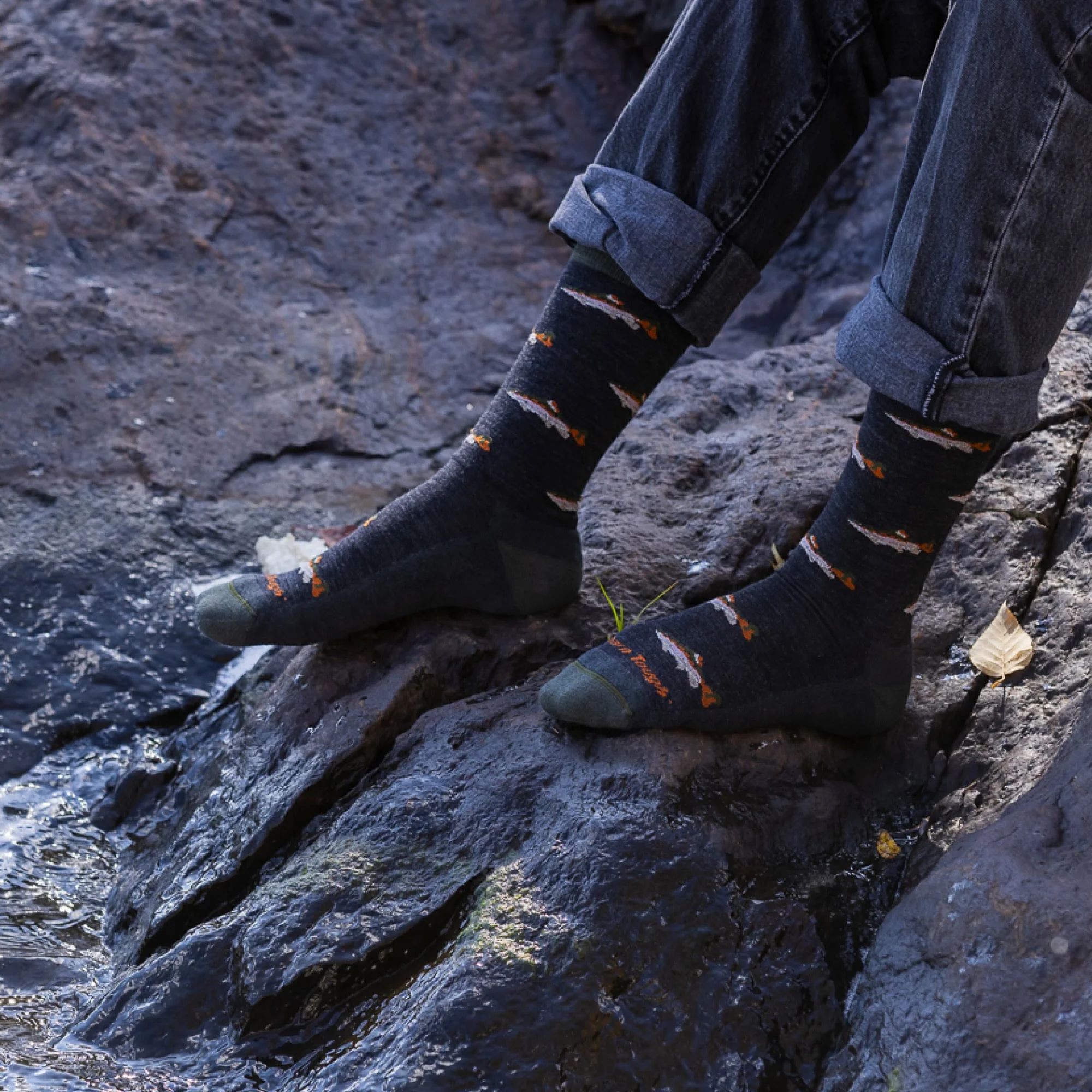 Men's Spey Fly Crew Lightweight Lifestyle Socks - Image 7