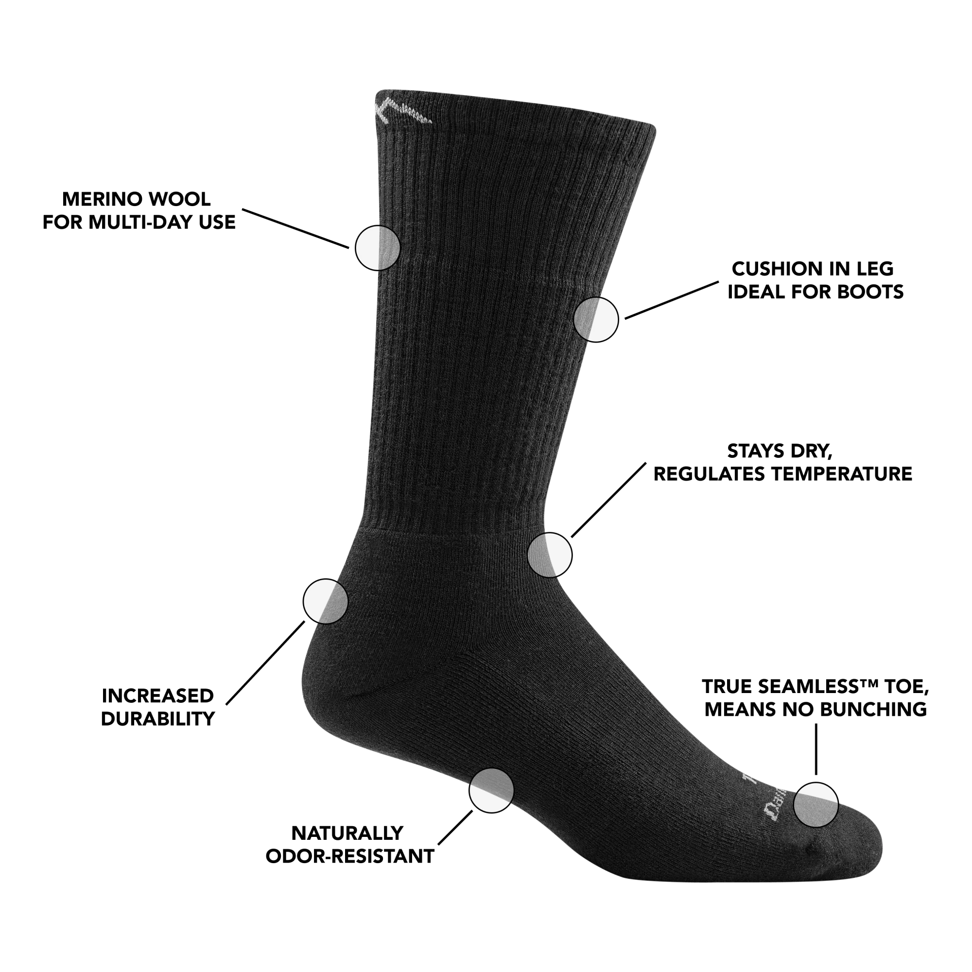 T4021 Boot Midweight Tactical Socks with Cushion - Image 2