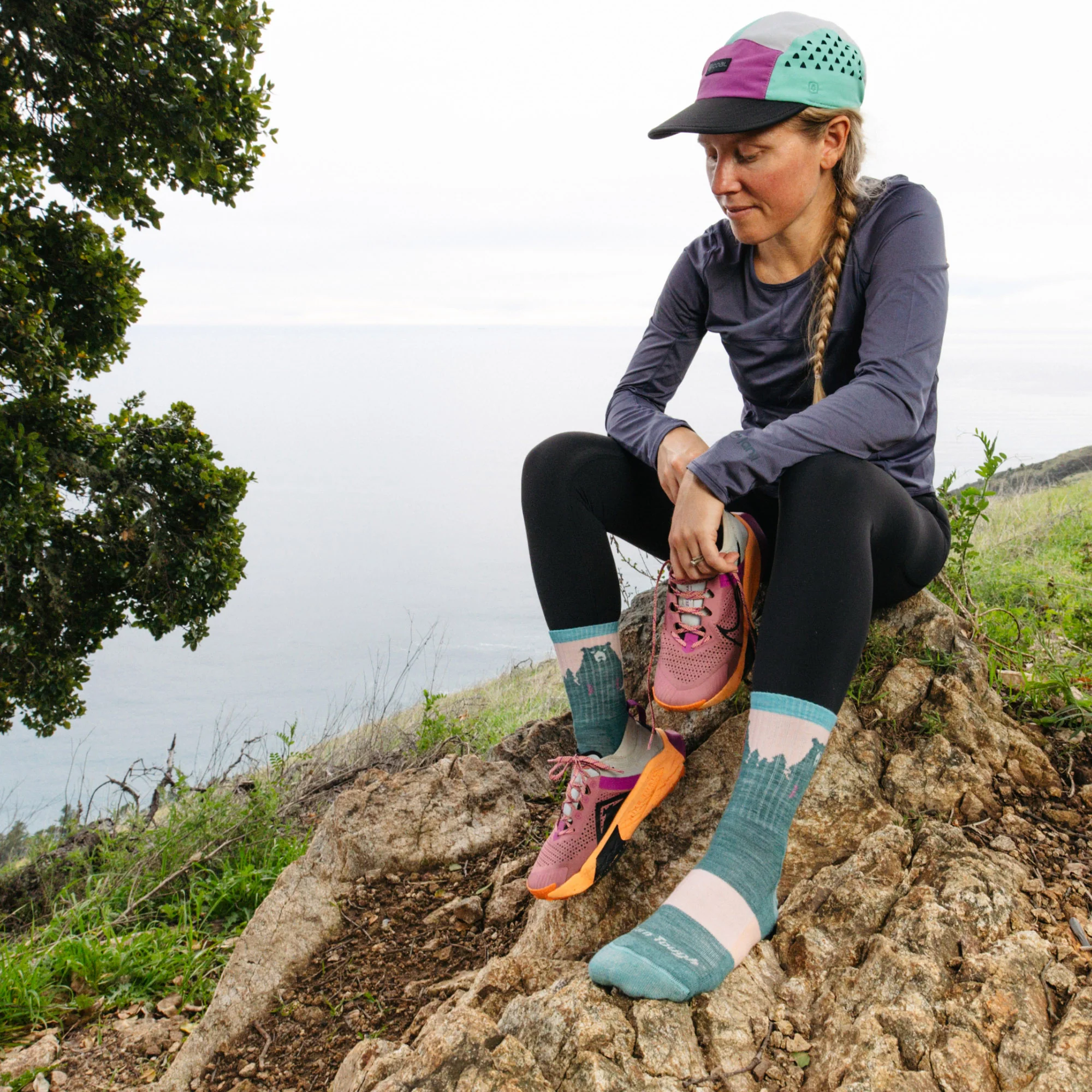Women's Bear Town Micro Crew Lightweight Hiking Socks - Image 5
